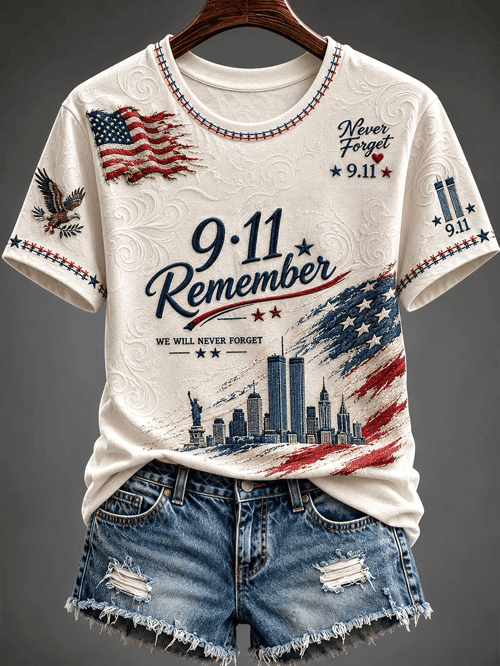9 11 Remember Patriotic Eagle Stars T-Shirt September 11 Clothing Gift For Post-9-11 Veterans
