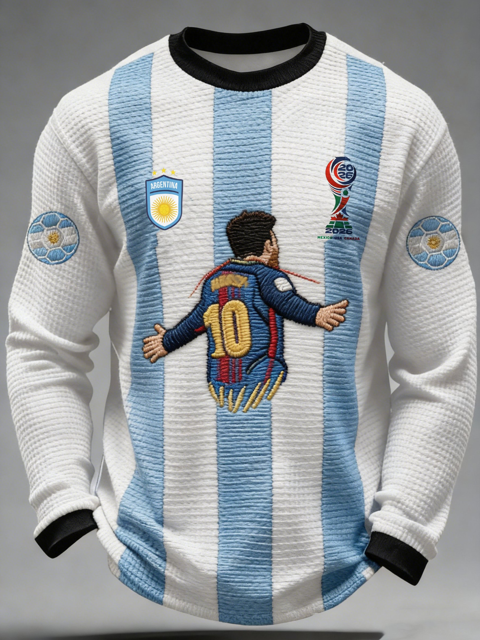 Argentina 2026 World Cup Merch Argentina No 10 Long Sleeve Shirt Gifts For Football Fans