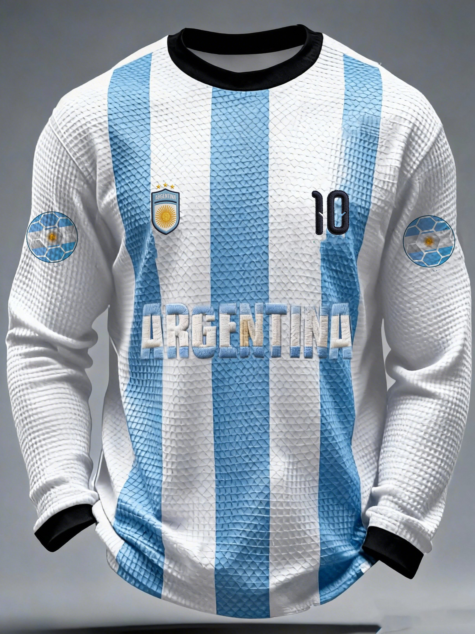 Argentina 2026 World Cup Merch Argentina Soccer No 10 Long Sleeve Shirt Men's Game Day Apparel