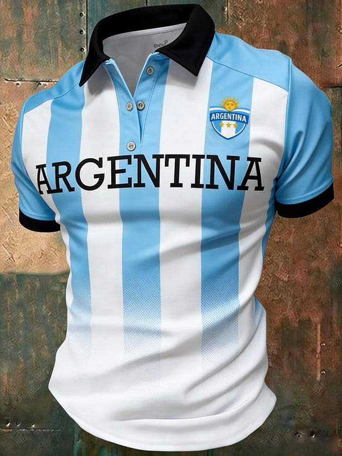 Argentina Soccer 2026 World Cup Polo Shirt Game Day Merch Clothing Gifts Ideas For Fans For Men