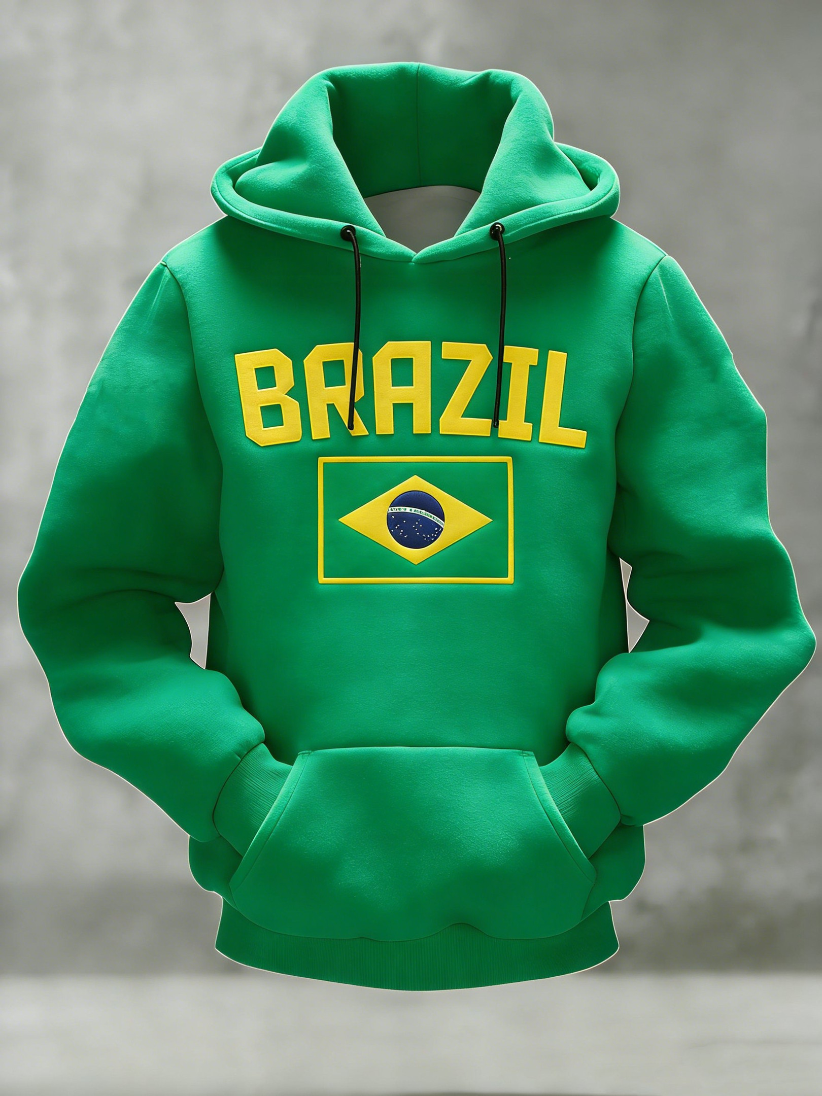 Brazil Soccer 2026 World Cup Merch Brazil Flag Hoodie Men's Gifts For Football Lovers
