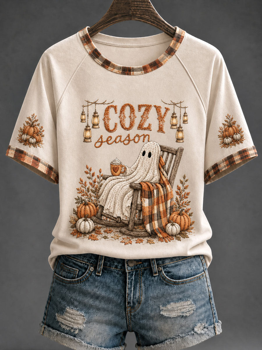 Cozy Season T-Shirt Autumn Halloween Shirt Birthday Presents For Wife