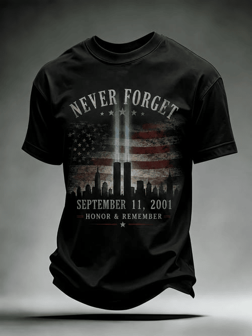 Ever Forget Twin Towers Patriotic Crest T-Shirt Honor Remember Shirt Best Gifts For Brother