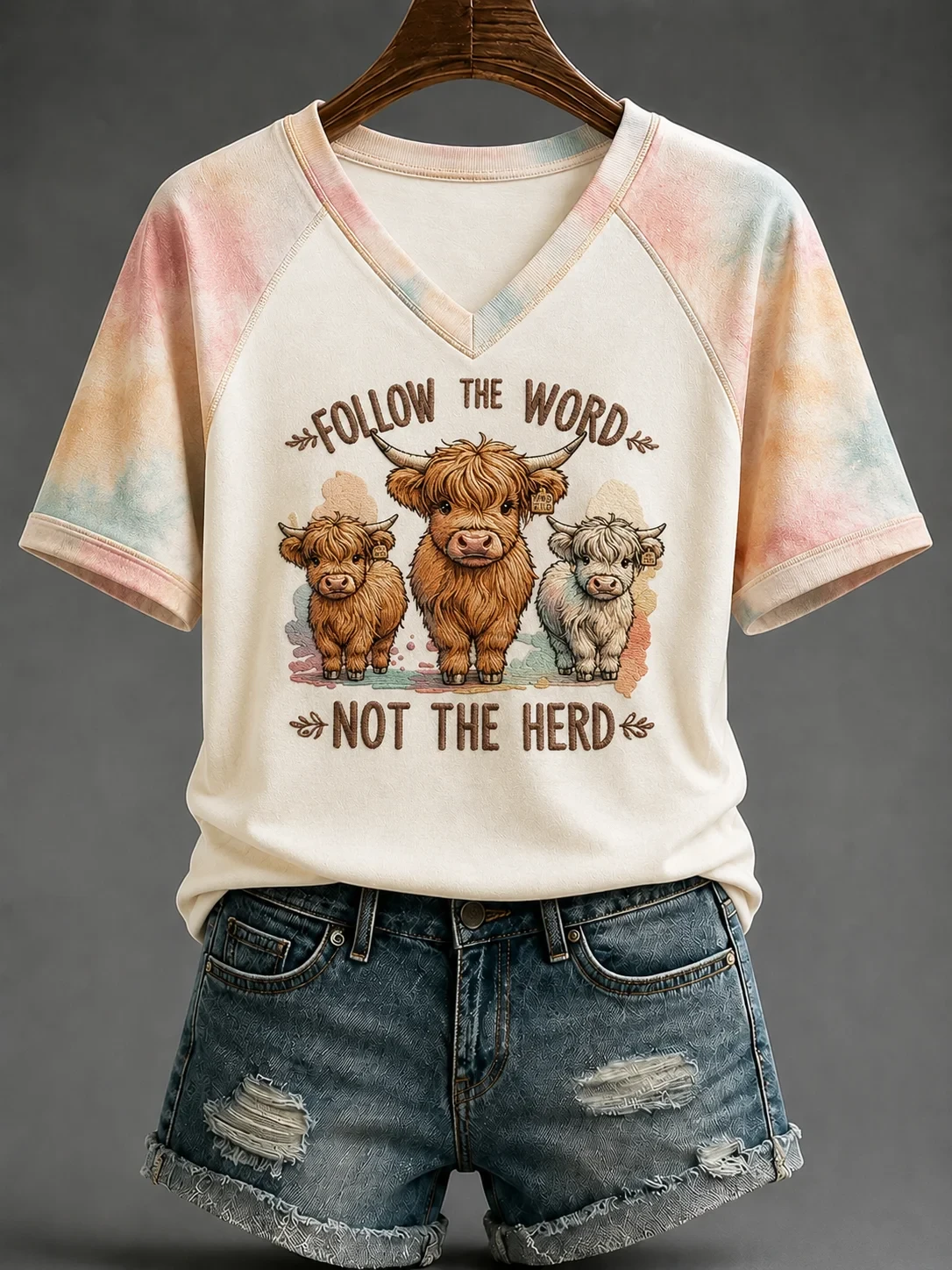 Follow The Word Not The Herd V-Neck Shirt Christian Faith Apparel Unique Gifts For Wife
