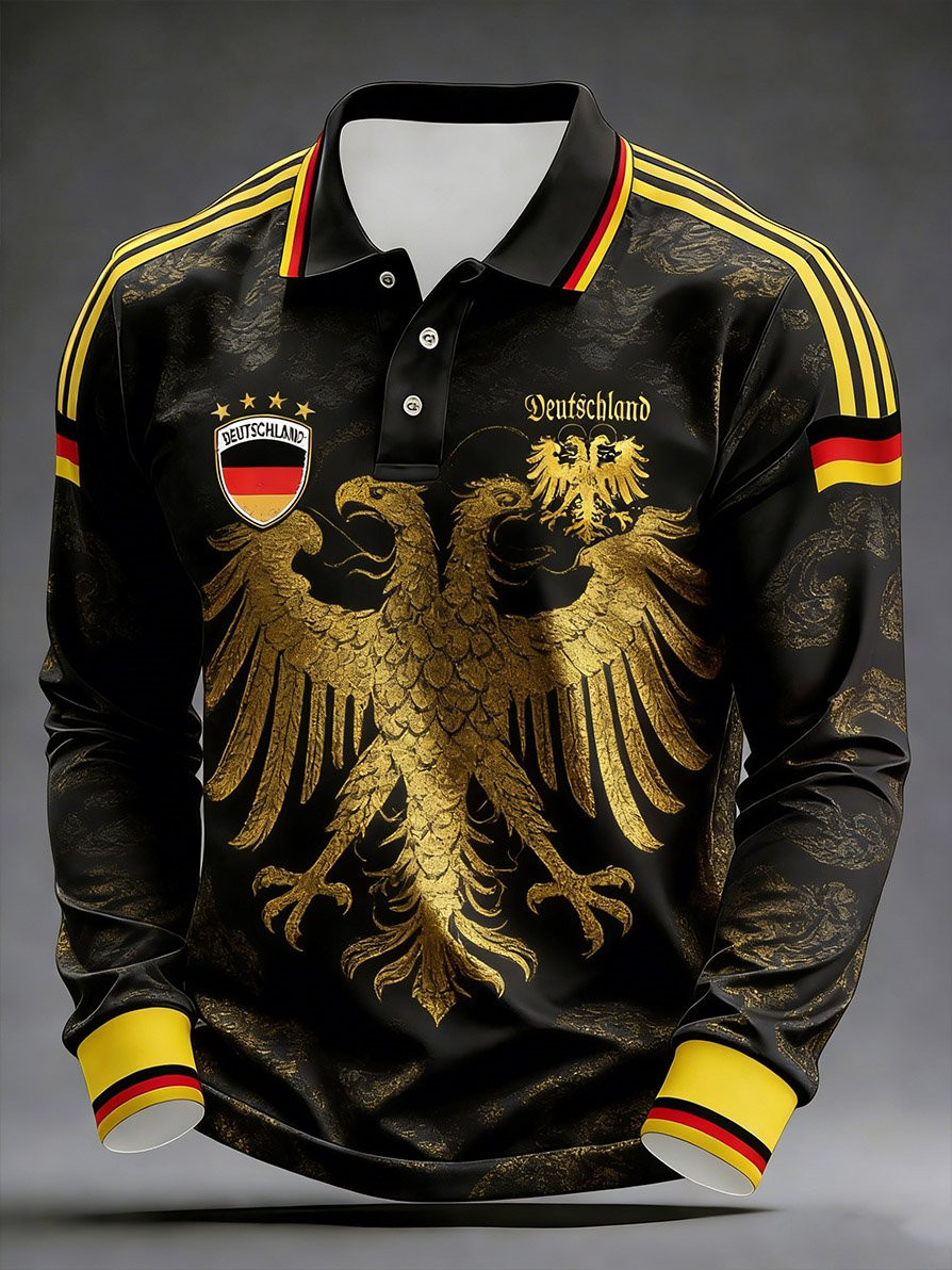 Germany 2026 World Cup Long Sleeve Polo Shirt German National Football Merch Best Fan Gift