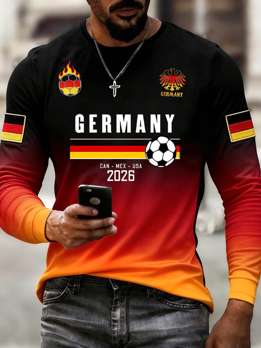 Germany 2026 World Cup Long Sleeve Shirt Men's Game Day Apparel Gifts For Football Lovers