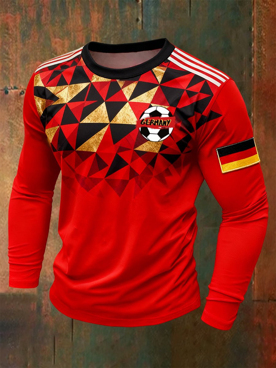 Germany 2026 World Cup Long Sleeve Shirt Men's Game Day Clothing Gifts For Germany Soccer Fans