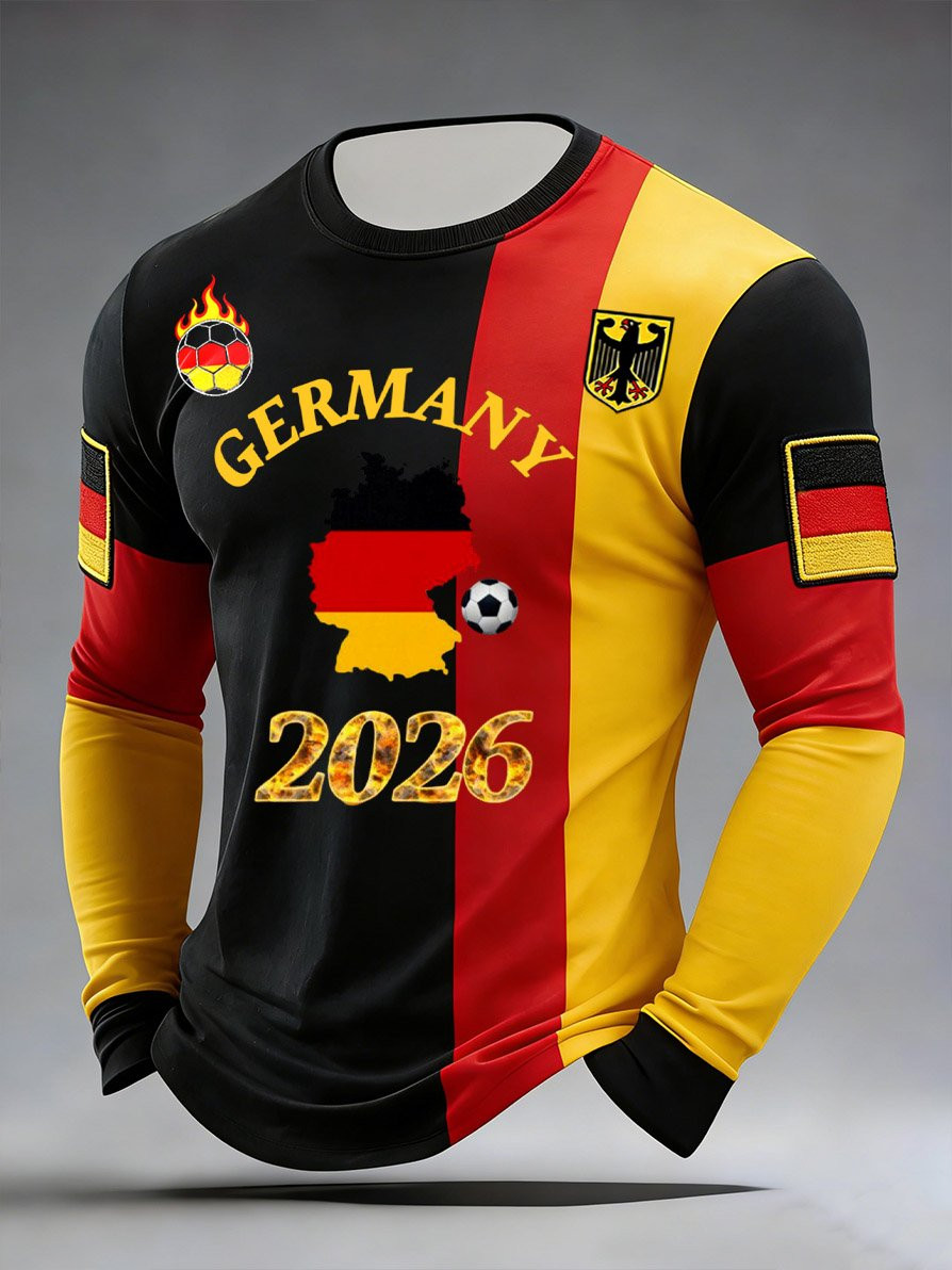 Germany 2026 World Cup Long Sleeve Shirt Men's Gameday Merch Apparel Germany Football Fan Gifts