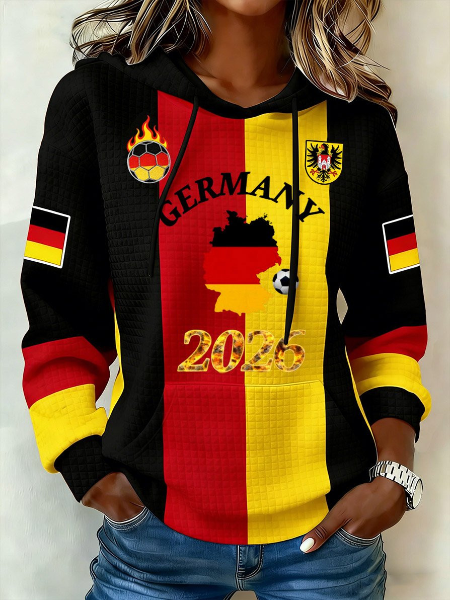 Germany 2026 World Cup Merch Germany Map Hoodie Women's Germany Soccer Fan Gear Clothing