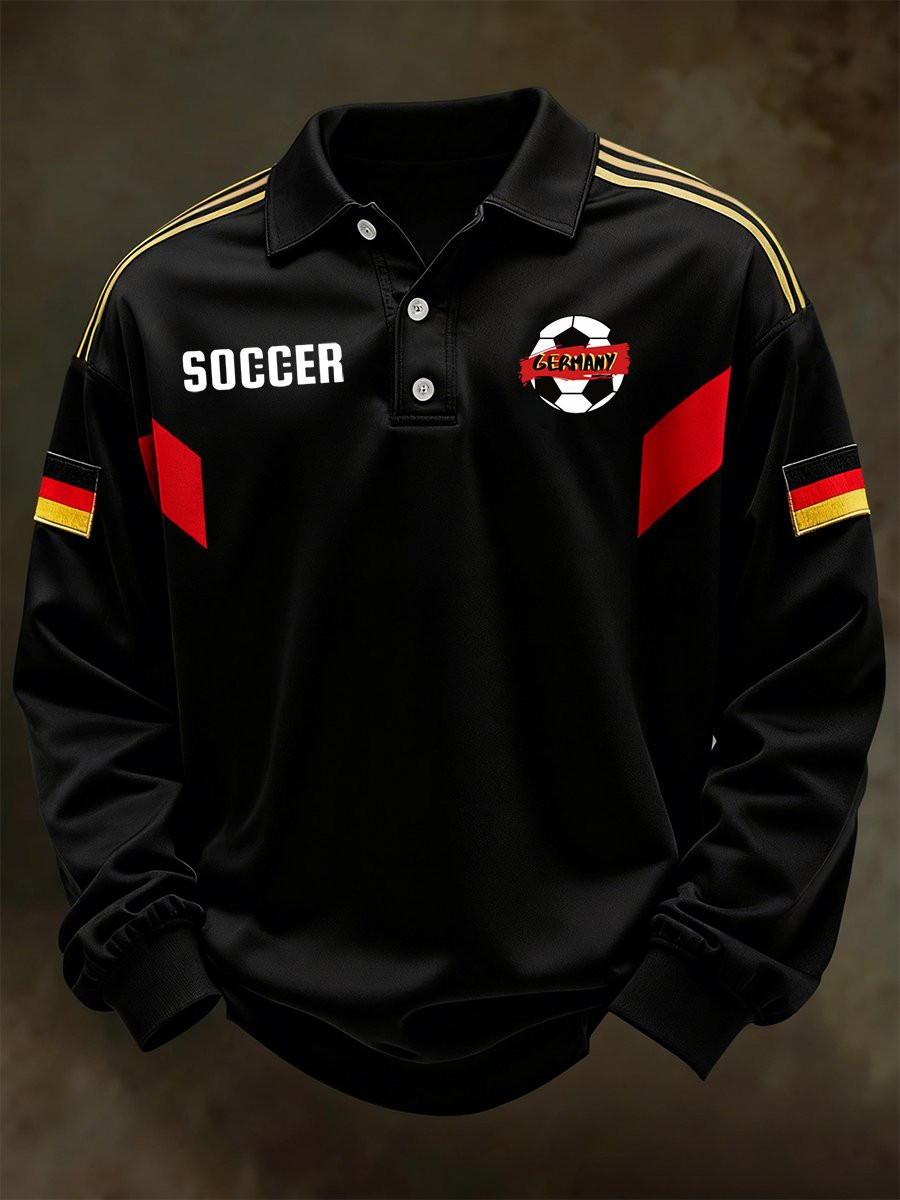 Germany Soccer 2026 World Cup Long Sleeve Polo Shirt Game Day Clothing Fan Gear Gifts