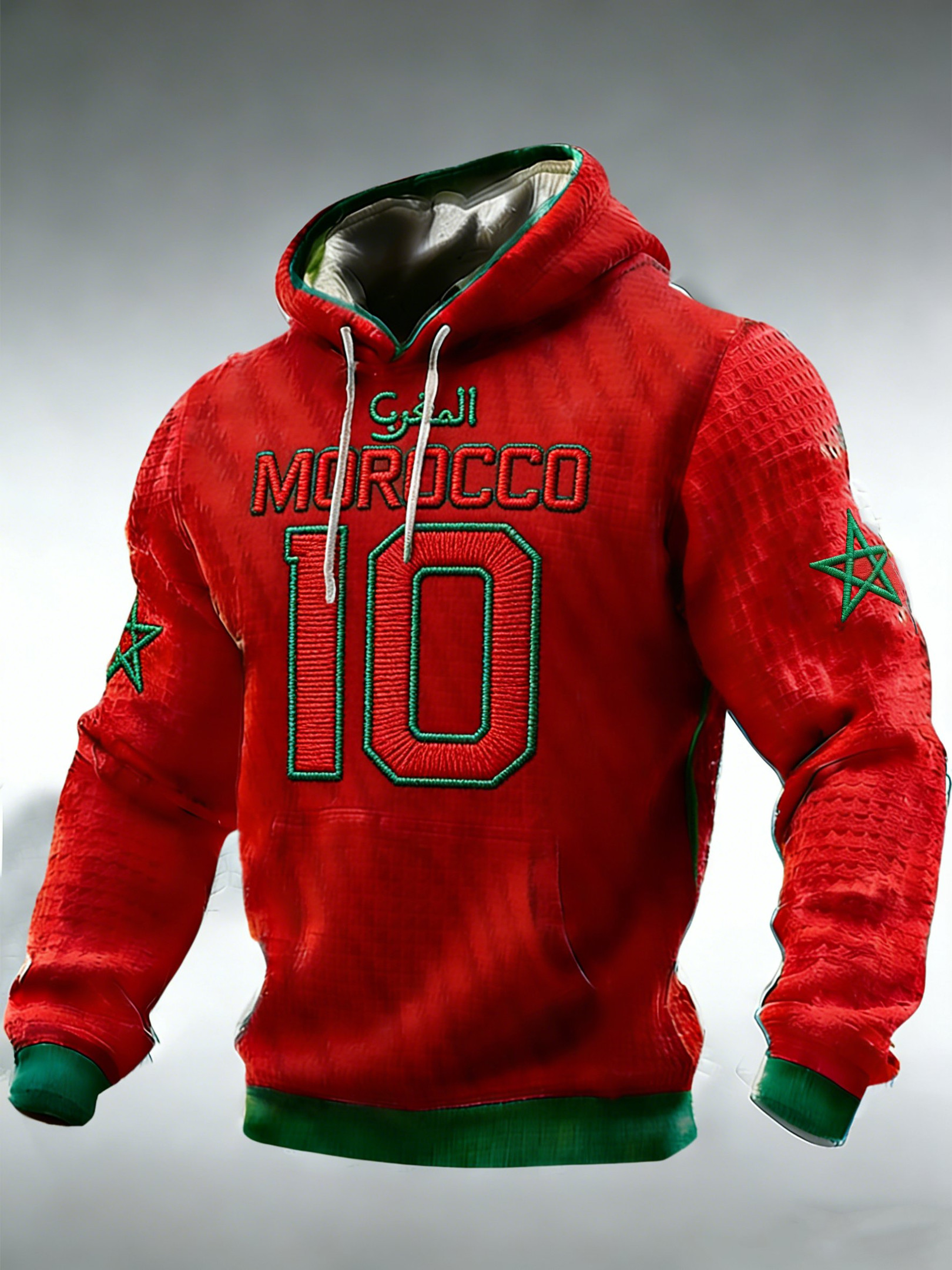 Morocco 2026 World Cup Merch Team Morocco No 10 Hoodie Men's Gifts For Football Loves