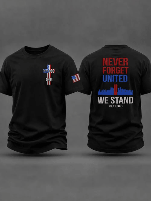Never Forget Bald Eagle Flag 9 11 01 T-Shirt Ưe Stand 9-11 Merch Gift For Never Forget Patriots