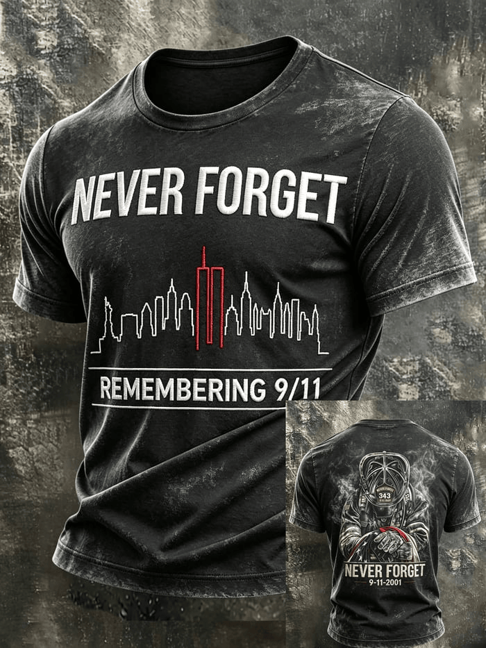 Never Forget T-Shirt Remembering 911 Skyline Firefighter Merch Gift For Her Fans