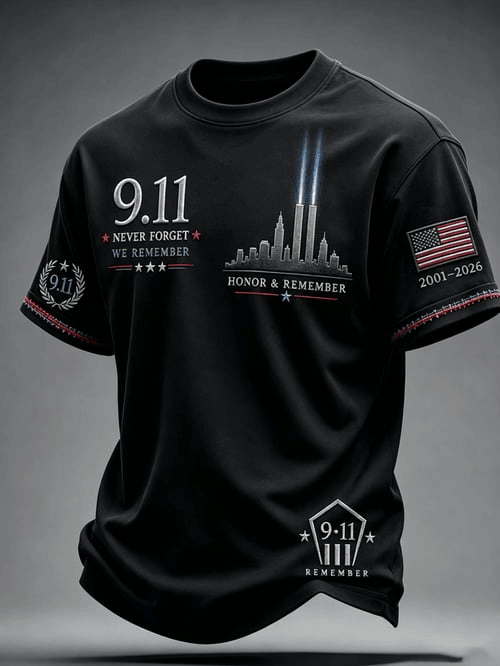 Never Forget T-Shirt We Remember Honor And Remember 2001 2026 Merch Gift For 9-11 Responders