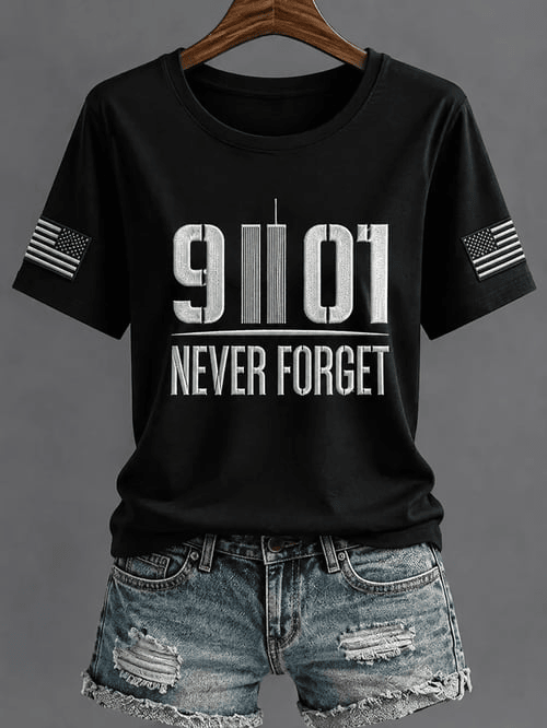 Never Forget Twin Towers National Memorial T-Shirt 9-11 Clothing Gift For 9-11 Responders