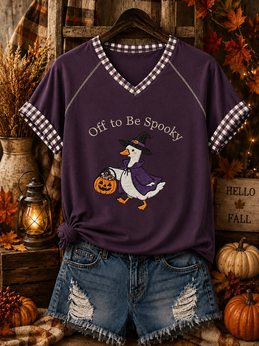 Off To Be Spooky V-Neck Shirt Halloween Apparel Spooky Lover Gift