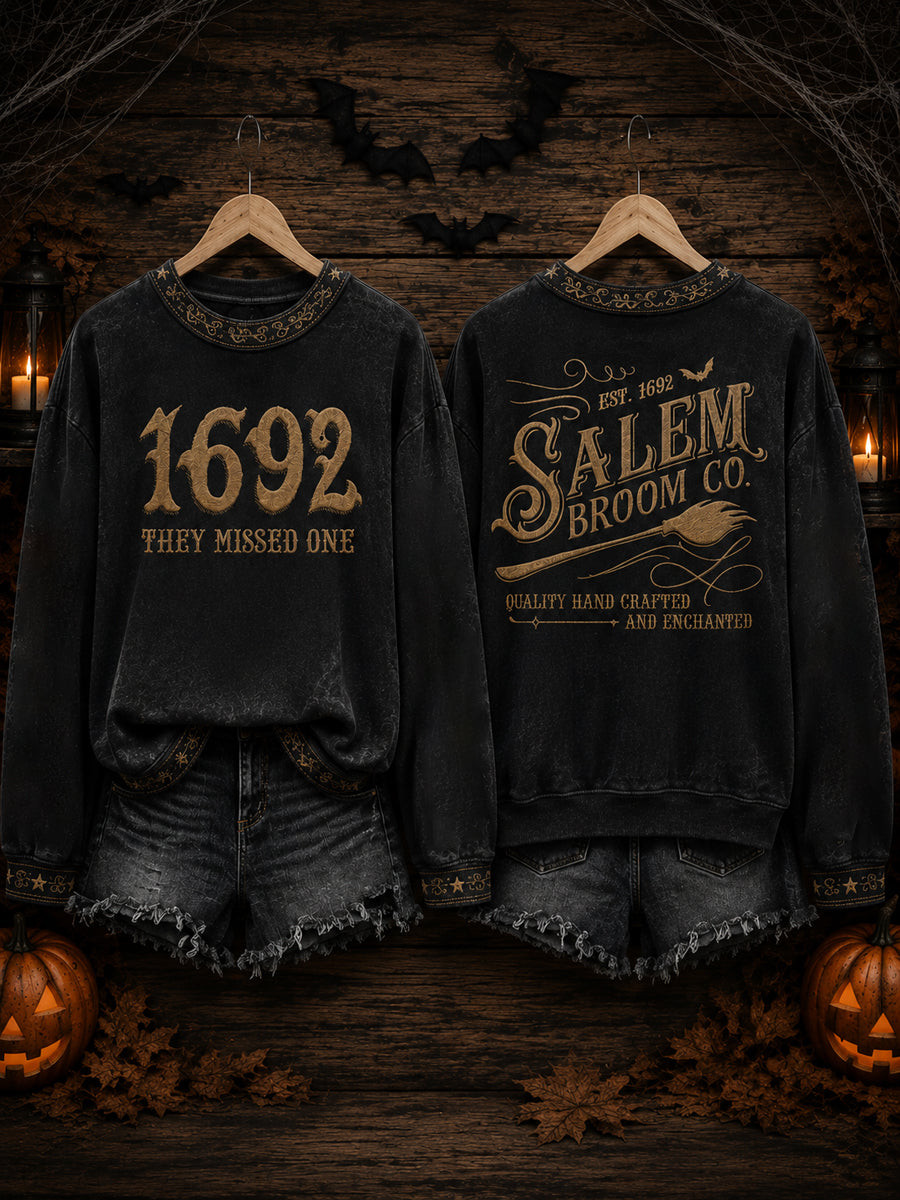 Salem Broom Co Sweatshirt 1692 Witch Trials Aesthetic Clothes Best Gifts For Him
