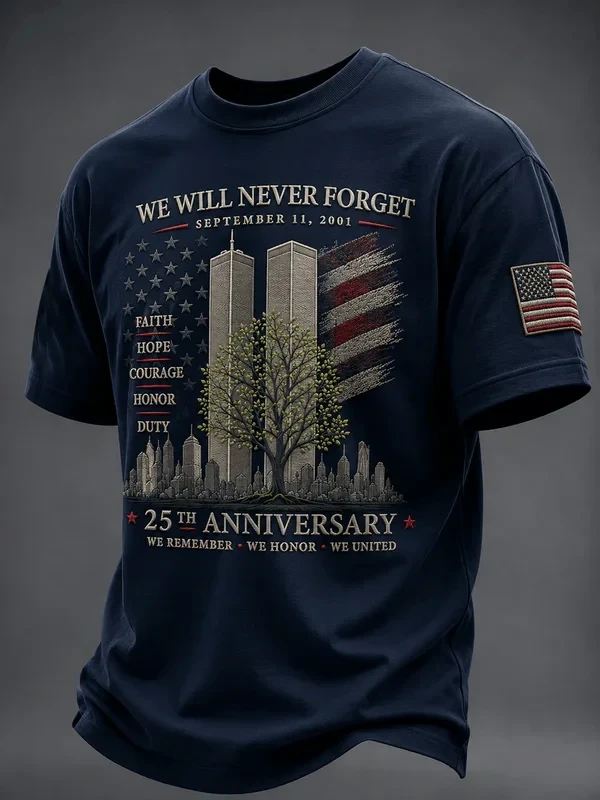 9 11 25th Anniversary Commemorative Shirt September 11 2001 Clothing Gift Ideas For Him