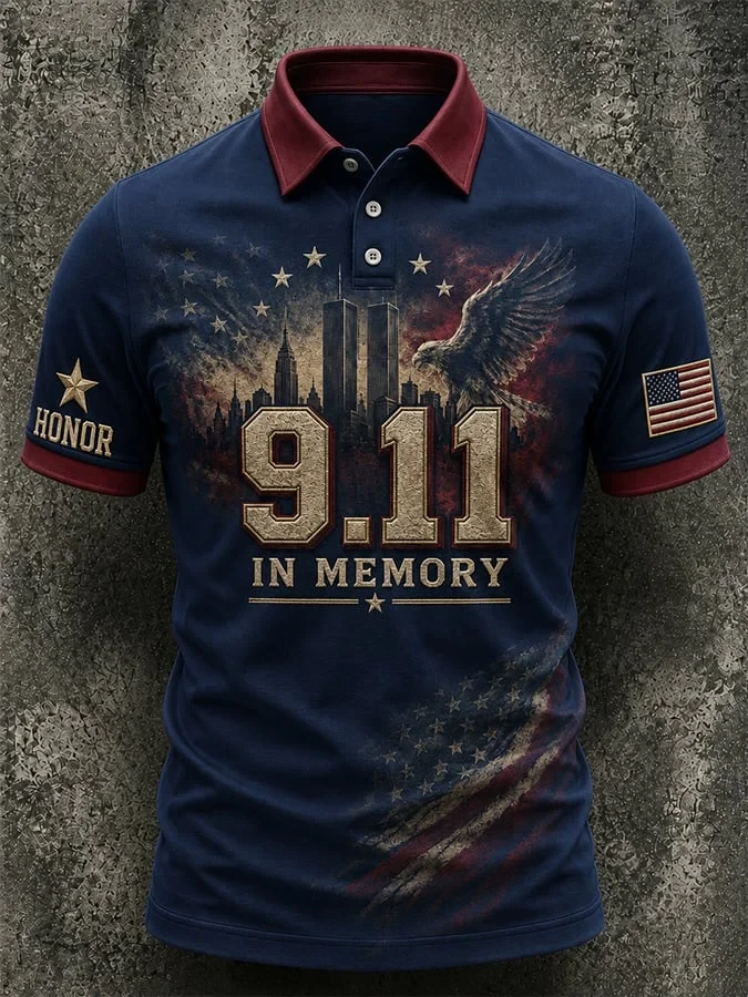 9 11 25th Anniversary Never Forget Polo Shirt 9 11 In Memory Shirt Gift For Husband