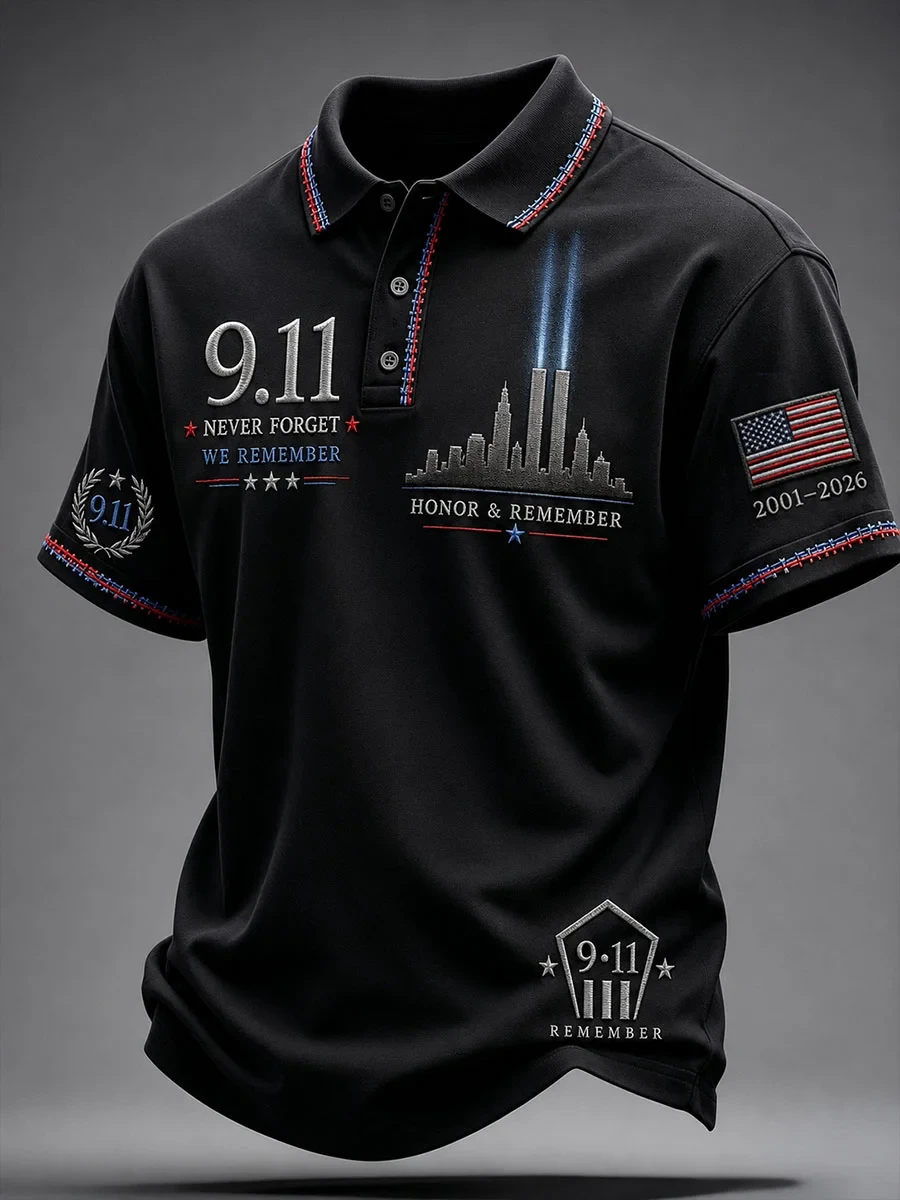 9 11 25th Anniversary Never Forget Polo Shirt 9 11 Memorial Clothes Present For Husband