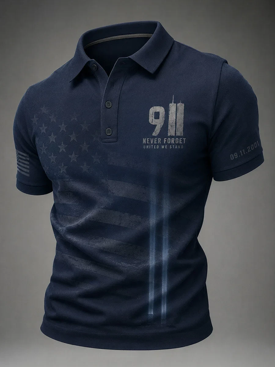 9 11 25Th Anniversary Never Forget Polo Shirt 9 11 Memorial Clothing Tribute Gift For Dad