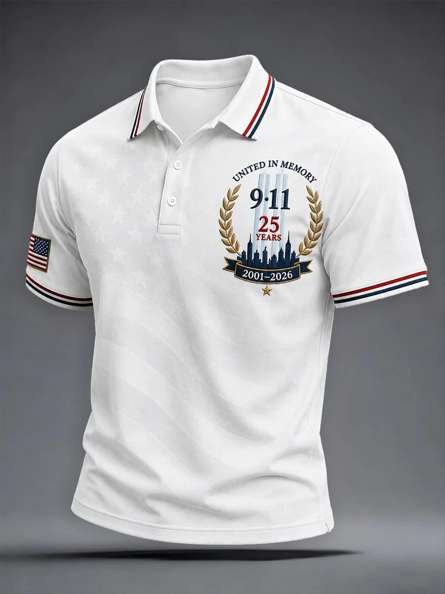 9 11 25Th Anniversary Never Forget Polo Shirt 9 11 Memorial Shirt Patriotic Gift For Brothers