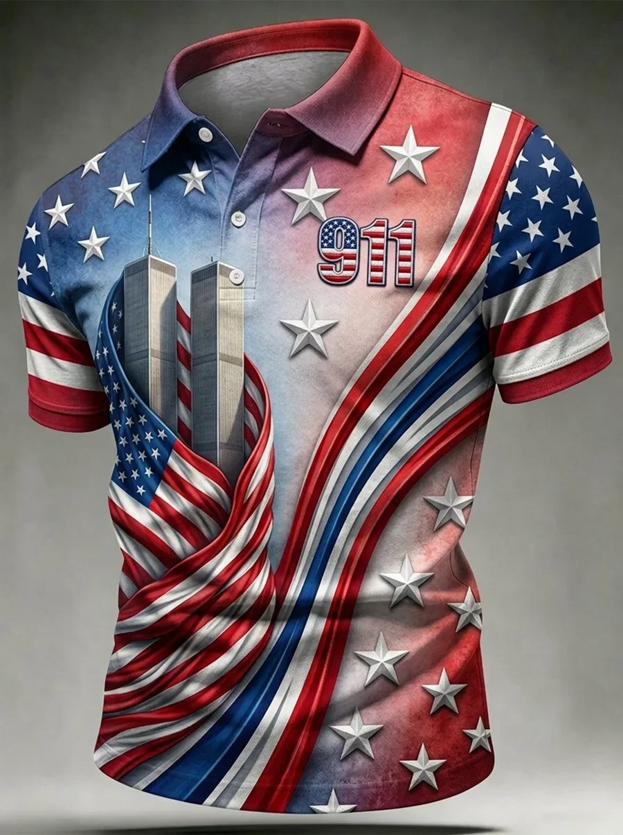 9 11 25th Anniversary Never Forget Polo Shirt 9 11 Tribute Apparel Gift For Husband