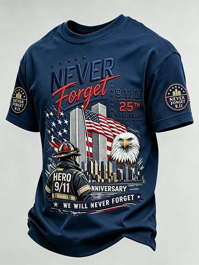 9 11 25th Anniversary Never Forget T-Shirt 911 Anniversary Shirt Gift For Husband