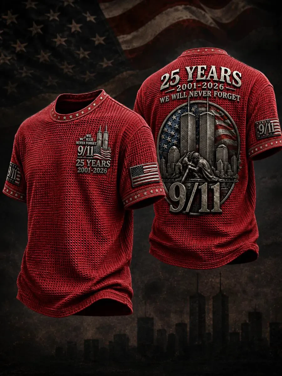 9 11 25th Anniversary Never Forget T-Shirt Patriotic 911 Clothes Gift For Father