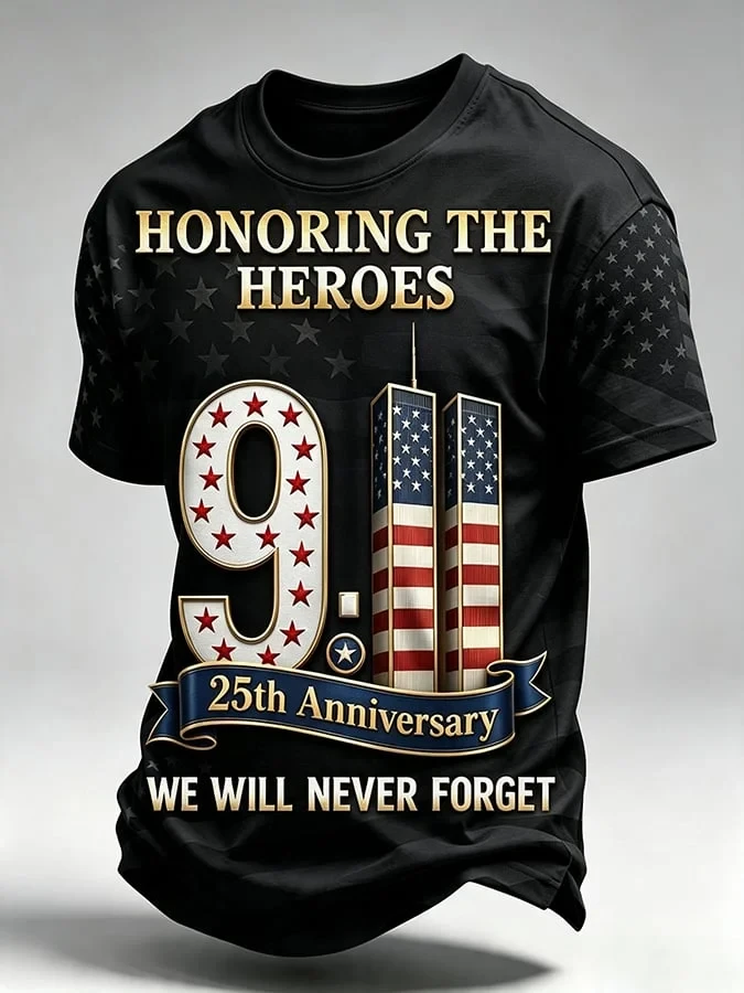 9 11 25th Anniversary T-Shirt Honoring The Heroes Shirt Unique Gifts For Him