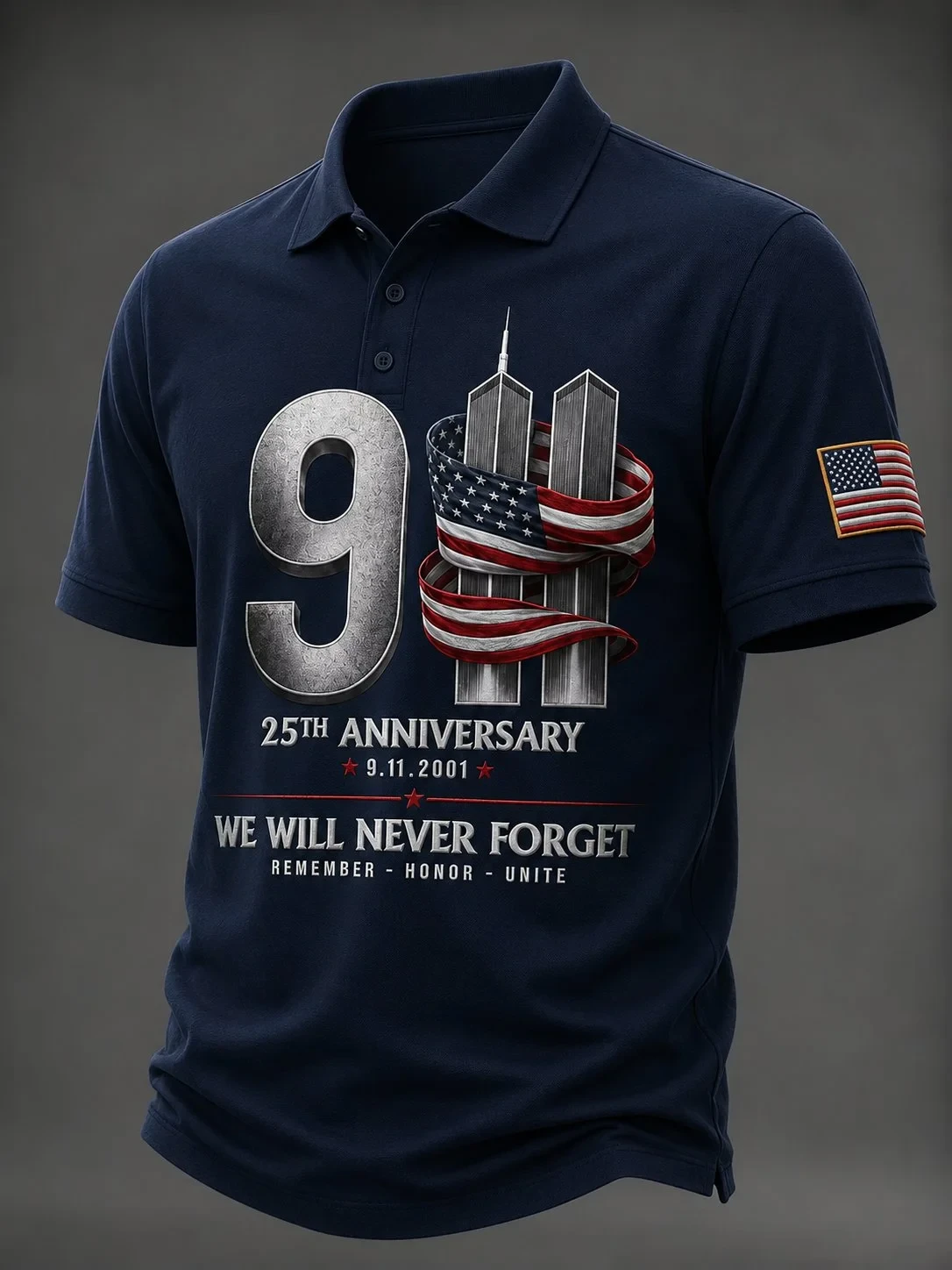 9 11 25th Anniversary Tribute Polo Shirt 9 11 Tribute Apparel Gift For Husband