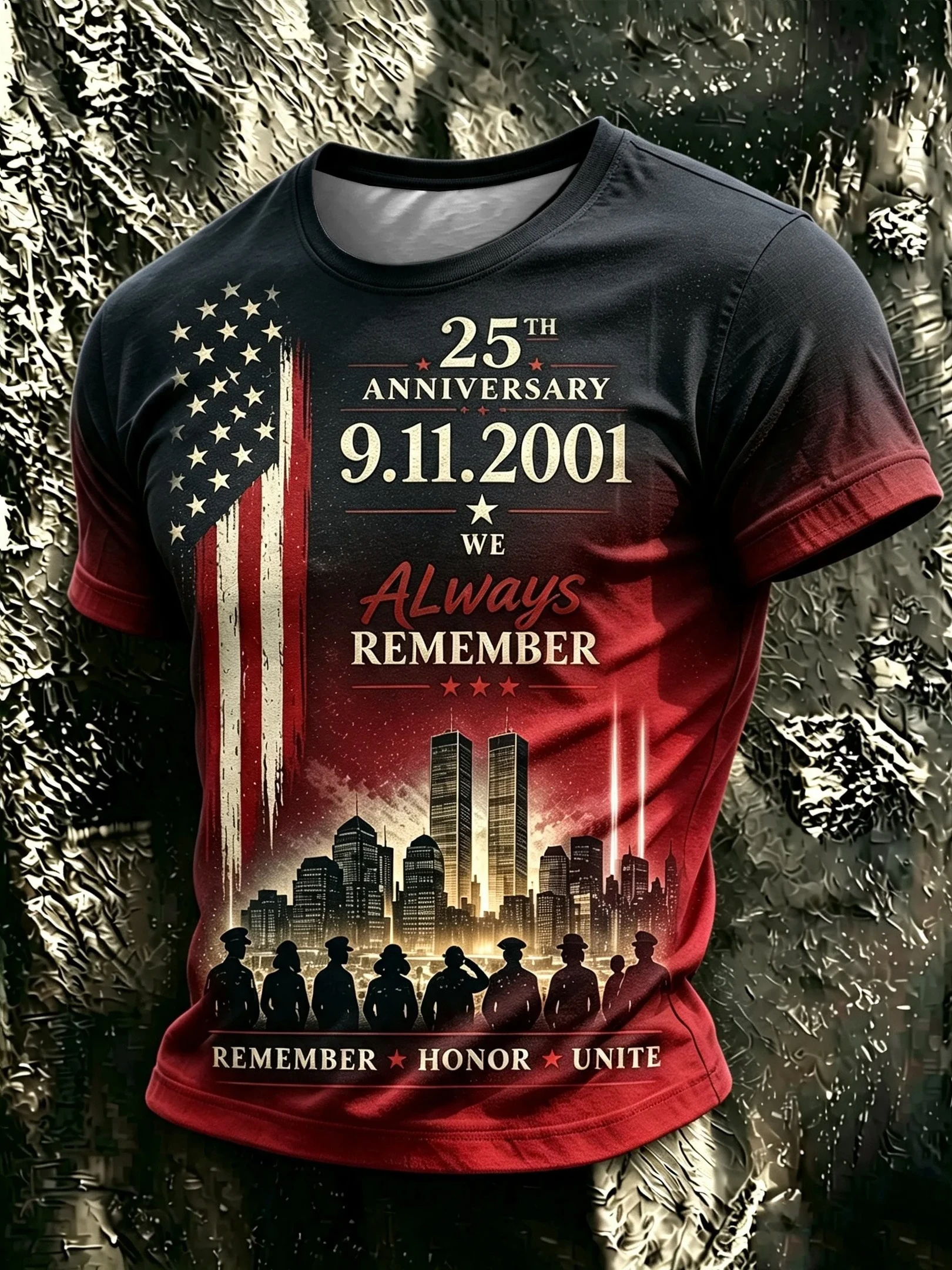 9 11 25th Anniversary We Always Remember Shirt 9 11 Apparel Patriotic Apparel Gifts