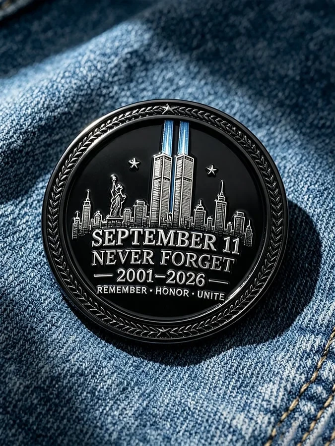 9 11 25Th Anniversary We Will Never Forget Brooch Patriotic 911 Merch