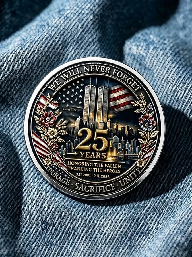 9 11 25Th Anniversary We Will Never Forget Button 911 Merch Gift For Patriots