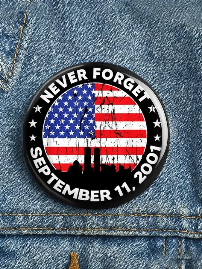 9 11 25th Anniversary We Will Never Forget Pin 9 11 Commemorative Pin Best Gift For Father