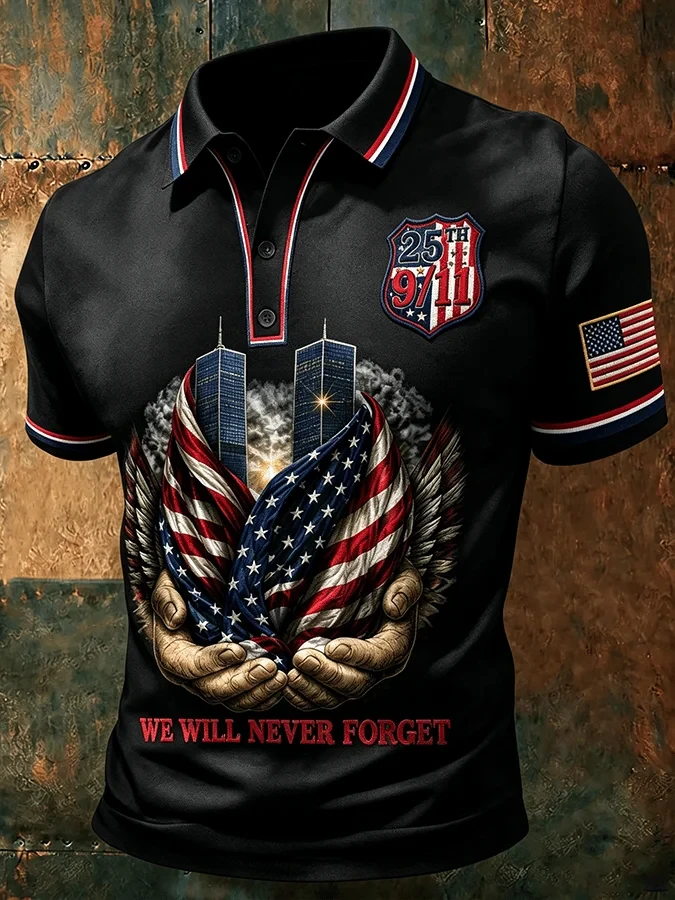 9 11 25th Anniversary We Will Never Forget Polo Shirt 9 11 Anniversary Shirt
