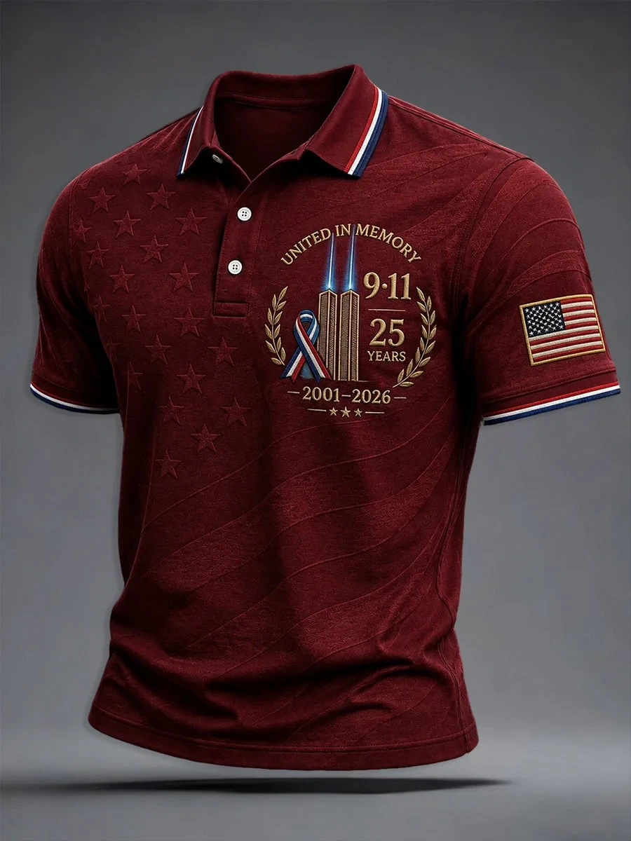 9 11 25th Anniversary We Will Never Forget Polo Shirt 9 11 Apparel Unique Gift For Father