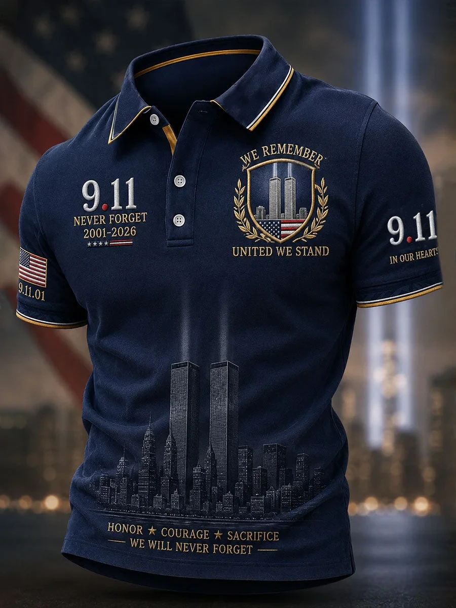9 11 25th Anniversary We Will Never Forget Polo Shirt 9 11 Tribute Clothes Best Gift Ideas For Him
