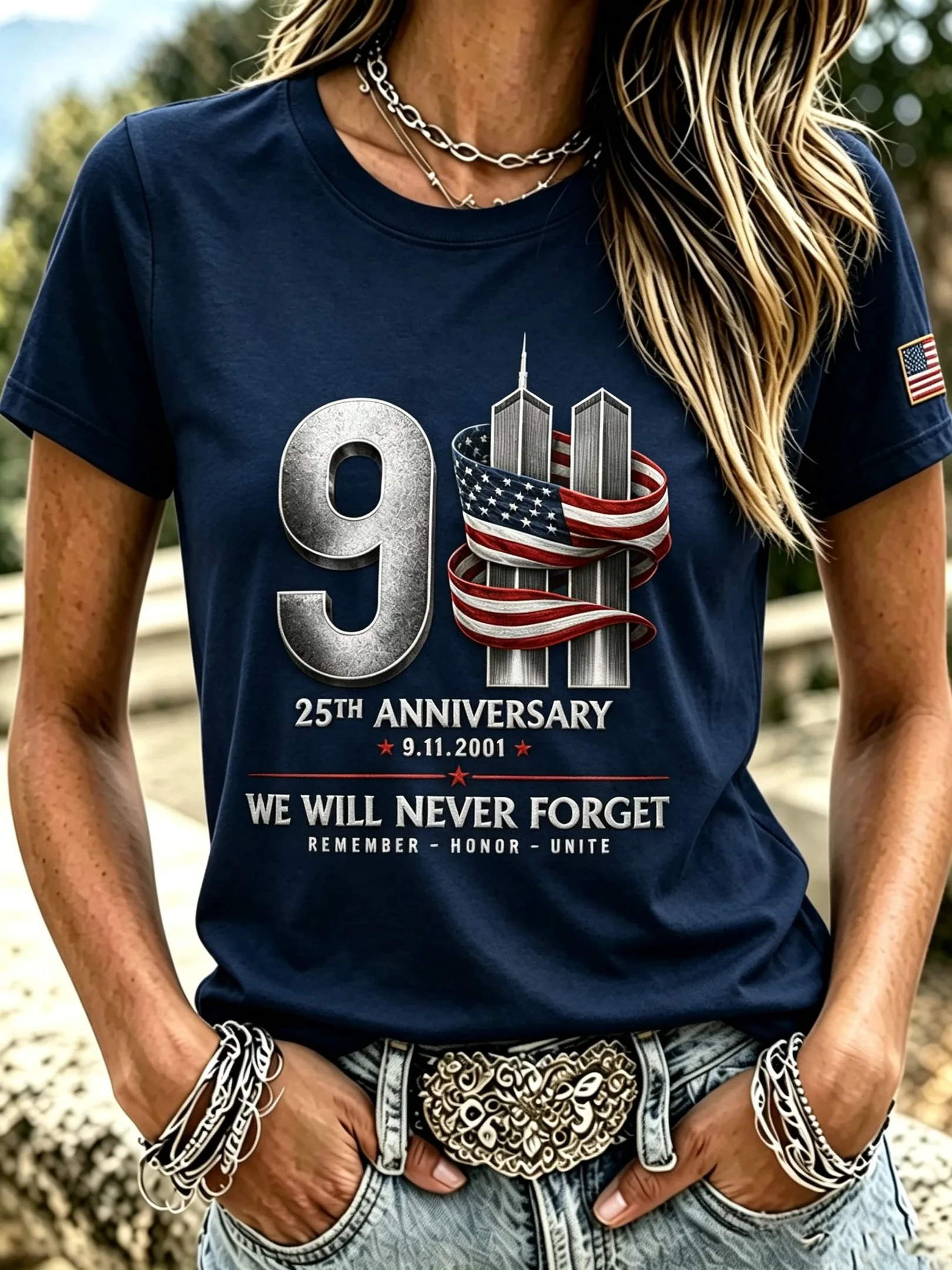9 11 25th Anniversary We Will Never Forget Shirt 9 11 Clothes Gifts For Sister