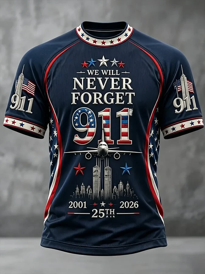 9 11 25th Anniversary We Will Never Forget Shirt September 11 2001 Clothing Gift For Dad