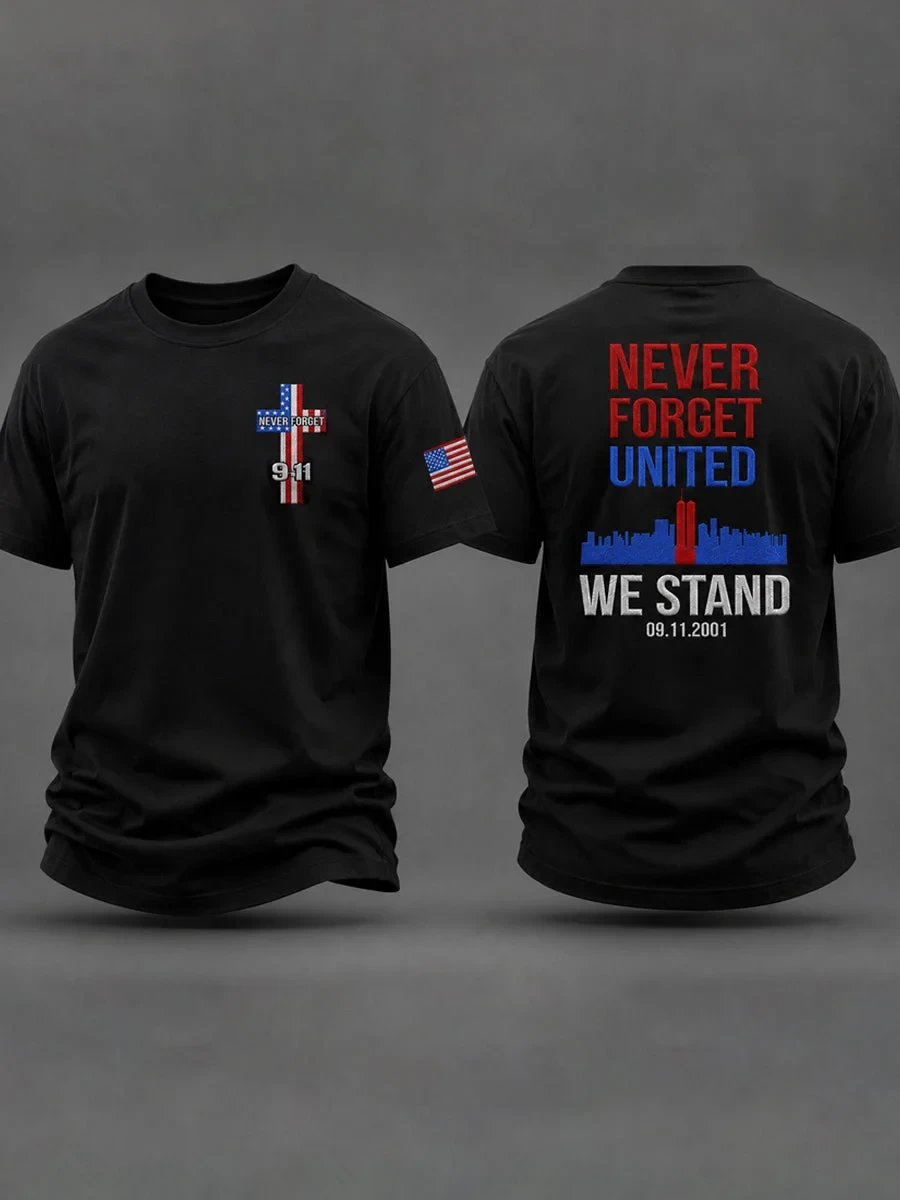 9 11 25th Anniversary We Will Never Forget T-Shirt 9 11 Commemorative Clothing Line