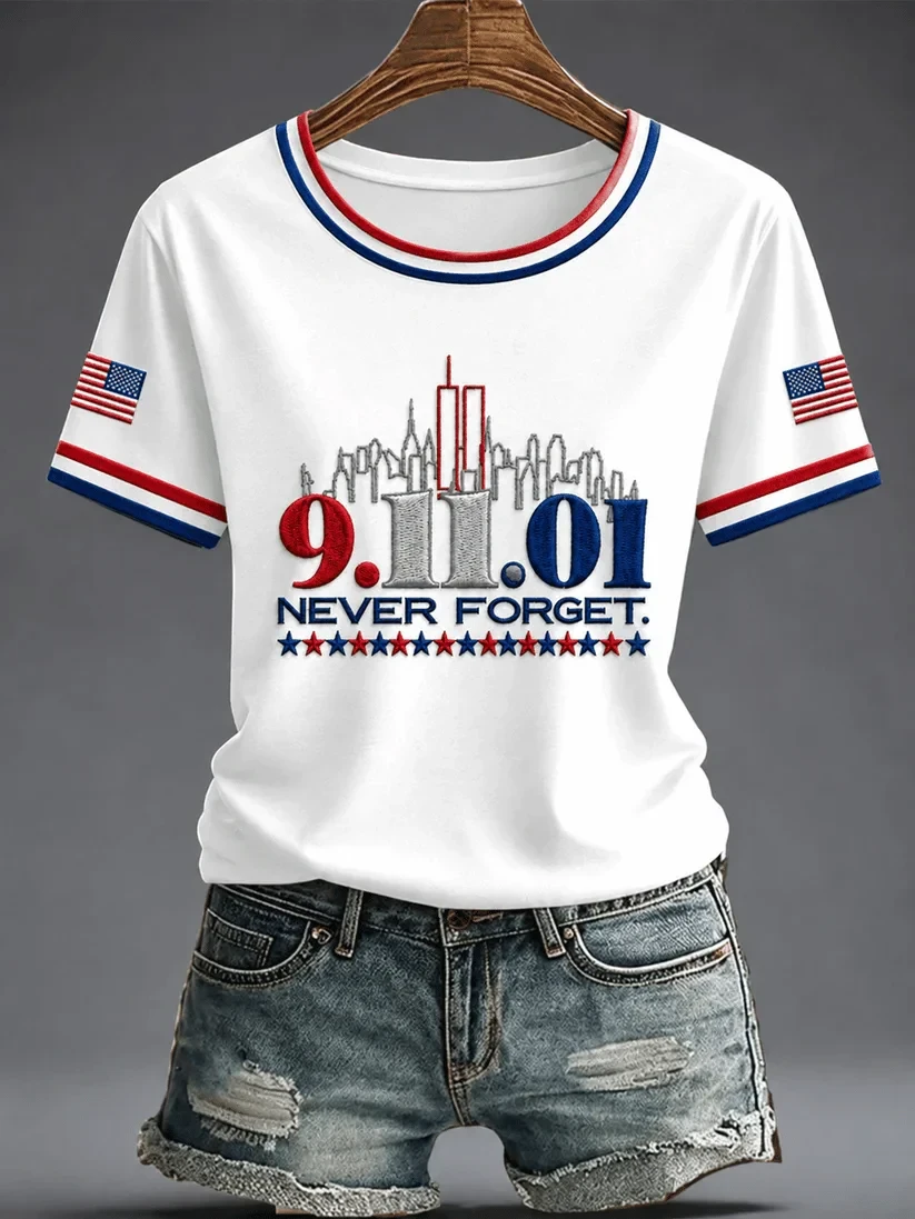9 11 25th Anniversary We Will Never Forget T-Shirt 9 11 Memorial Apparel Commemorative Gift