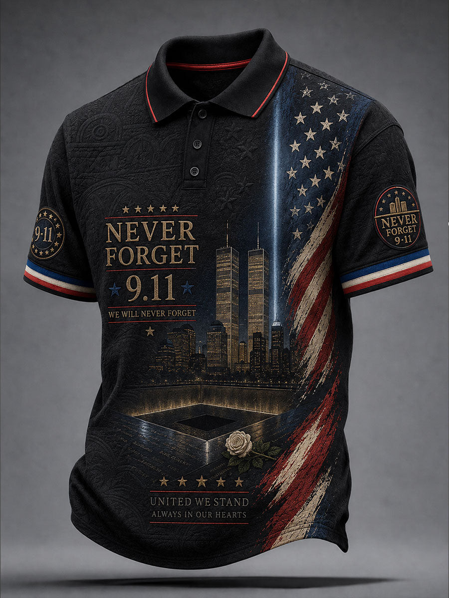9 11 Never Forget Polo Shirt 9 11 Twin Towers Apparel For Americans