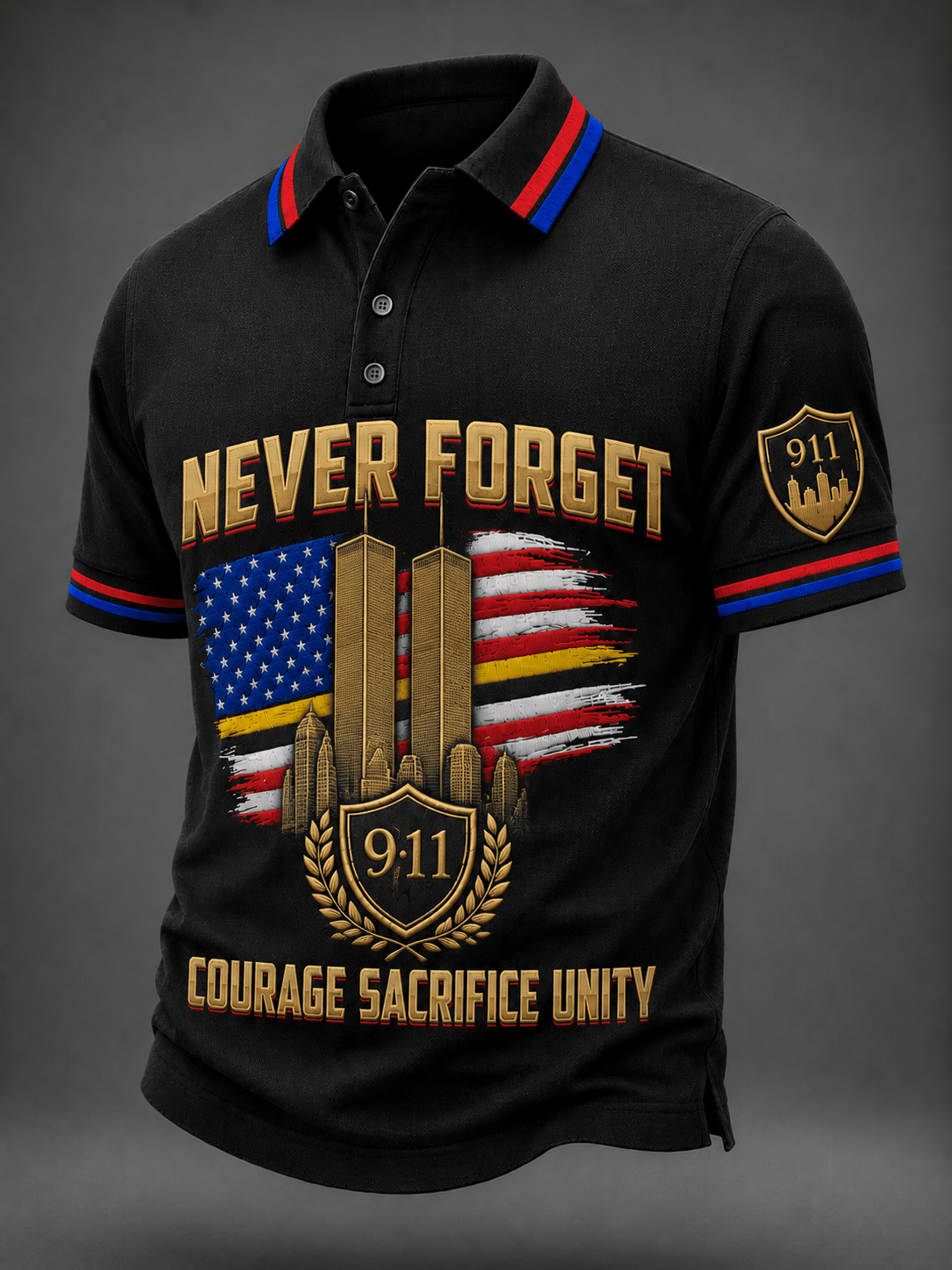 9 11 We Will Never Forget Polo Shirt September 11th Honor Clothes For Loved Ones