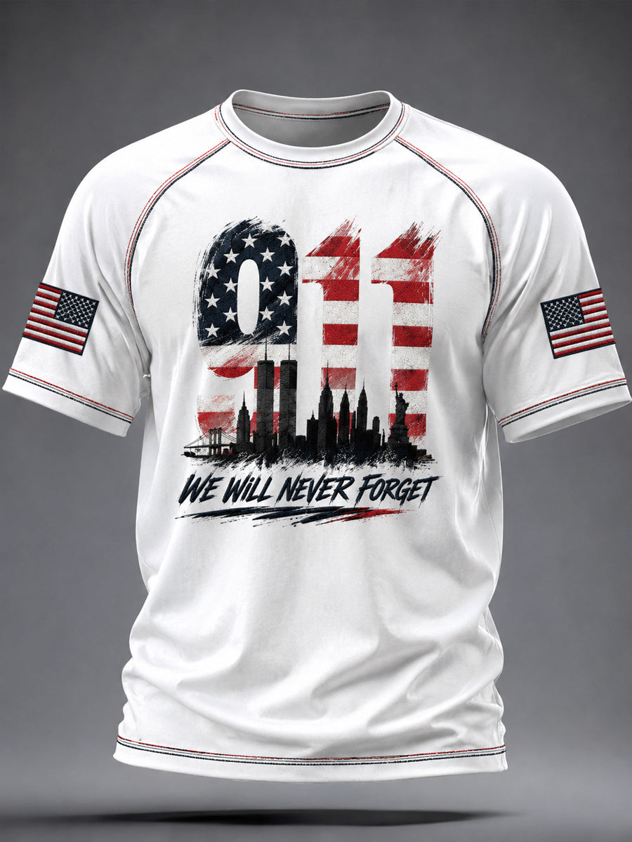 9 11 We Will Never Forget T-Shirt 9 11 Remembrance Clothing For Patriots