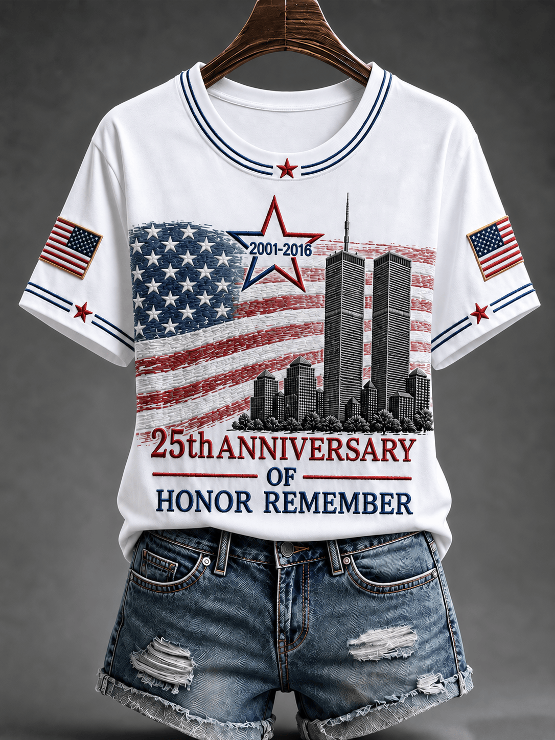 9 11 We Will Never Forget T-Shirt American Flag 9 11 Apparel For Loved Ones