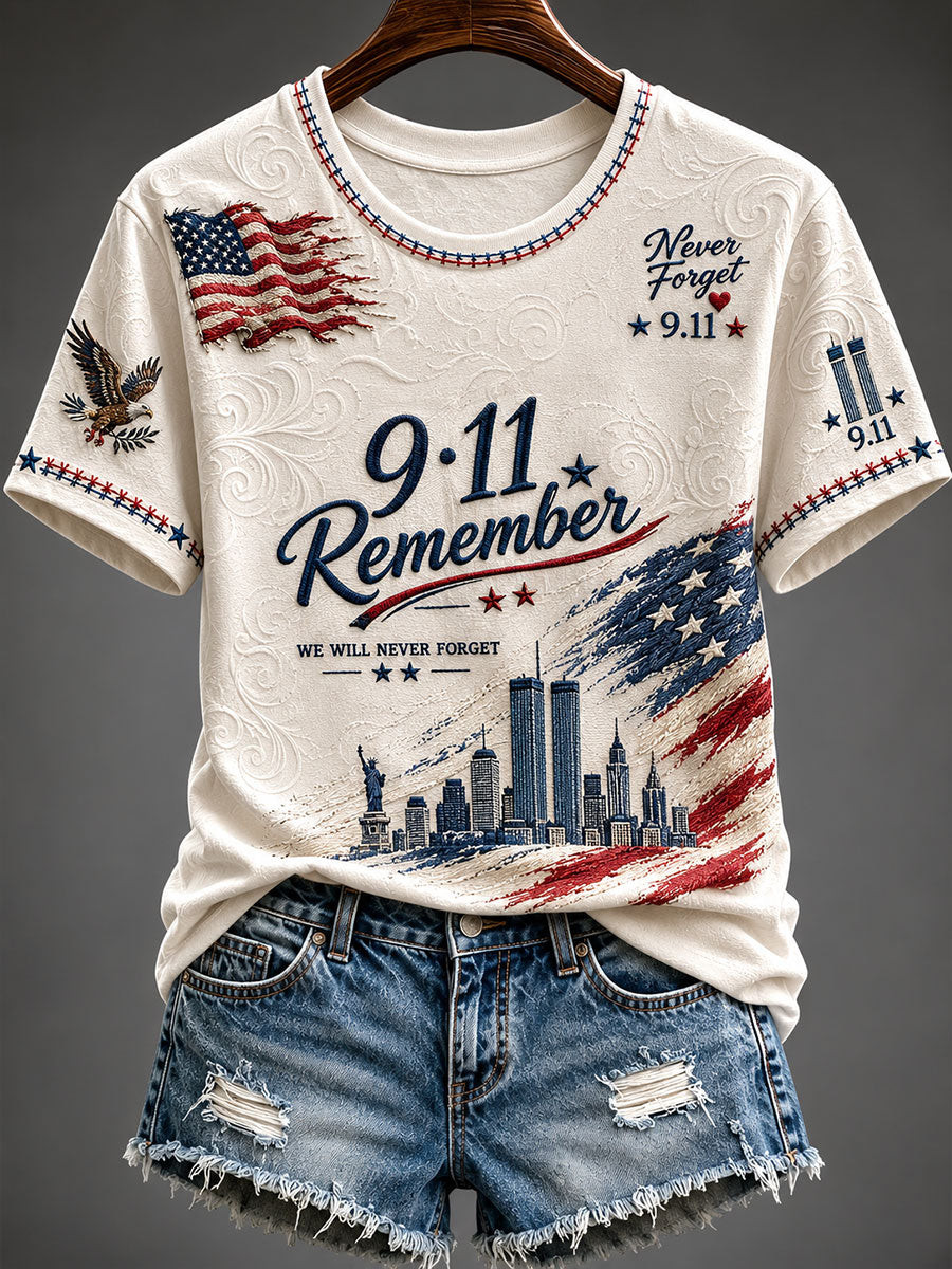 9 11 We Will Never Forget T-Shirt Twin Towers Honor Merch For True Patriots
