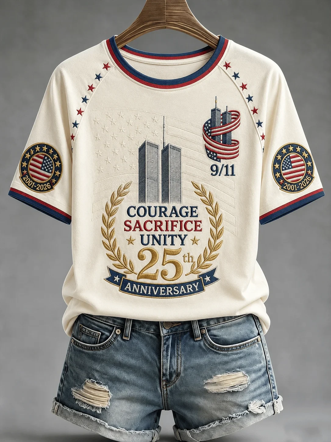 911 25th Anniversary Courage Sacrifice United Shirt 9 11 Clothing Line