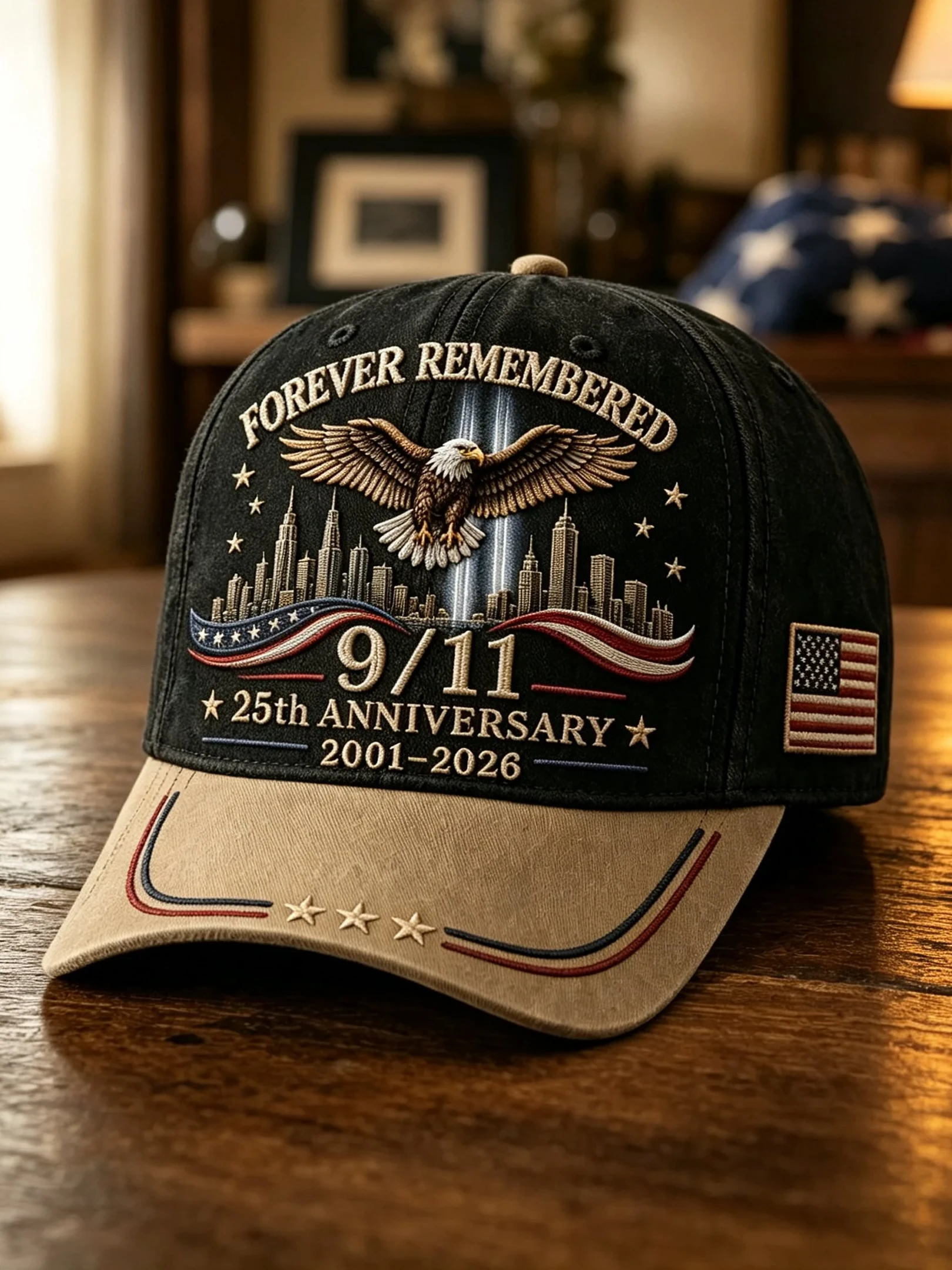 911 25Th Anniversary Never Forget Hat 9 11 Memorial Baseball Cap Gift Ideas