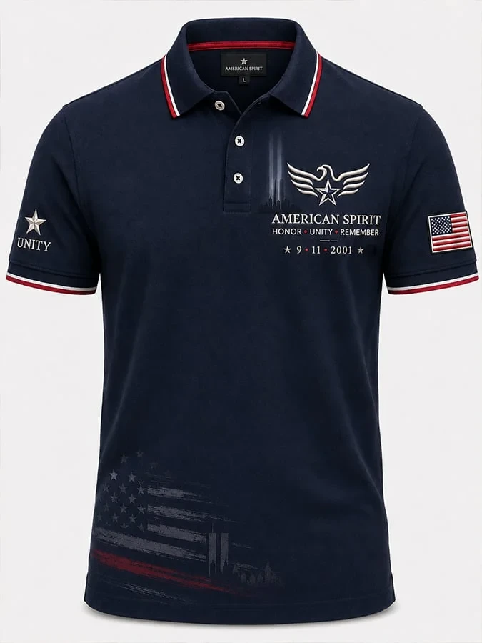 911 25Th Anniversary Never Forget Patriotic Polo Shirt Best 9 11 Commemorative Apparel